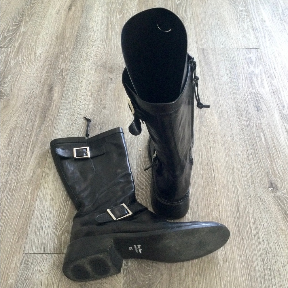 DONALD PLINER VERA GOMMA ITALIAN LEATHER MOTO STYLE BOOTS - Picture 4 of 4